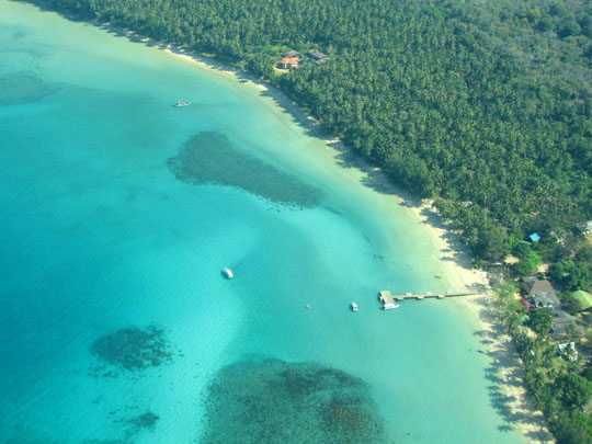 Aerial view of Koh Mak island beach